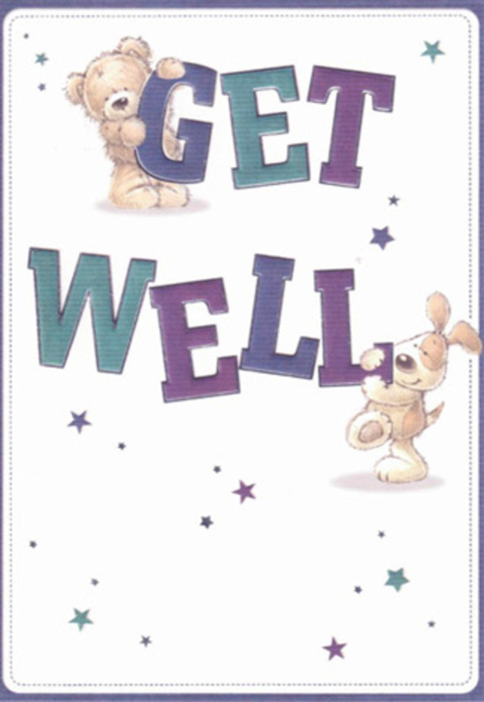 A celebration of gentle encouragement unfolds in this delightful get well card, its design rooted in the inviting character of Guildford's neighbourhoods. The illustration features two lovable companions-a soft-furred teddy and a bright-eyed puppy-sharing centre stage as they nudge and cradle bold, oversized lettering shaded with indigo, aqua, and deep purple. Everywhere, playful stars scatter as if casting well wishes over landmarks like Guildford Cathedral or Shalford Meadows. There's a tactile pleasure in every detail: picture the plush softness of bear fur and the velvety ears of the pup, conjuring the same soothing textures as petals in a carefully curated bouquet. The atmosphere is airy and full of light, fostering hope and reassurance with each brushstroke, much like the comforting arrangements we fashion here at Flowers Guildford. Sending this card alongside fresh blooms, its mood is pure positivity-radiating kindness and heartfelt connection, perfectly suited for a neighbour or friend anywhere from Bellfields to Merrow.